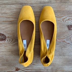 Miista Kila Sun Yellow Suede Block Heel Shoes sz 8.5/39